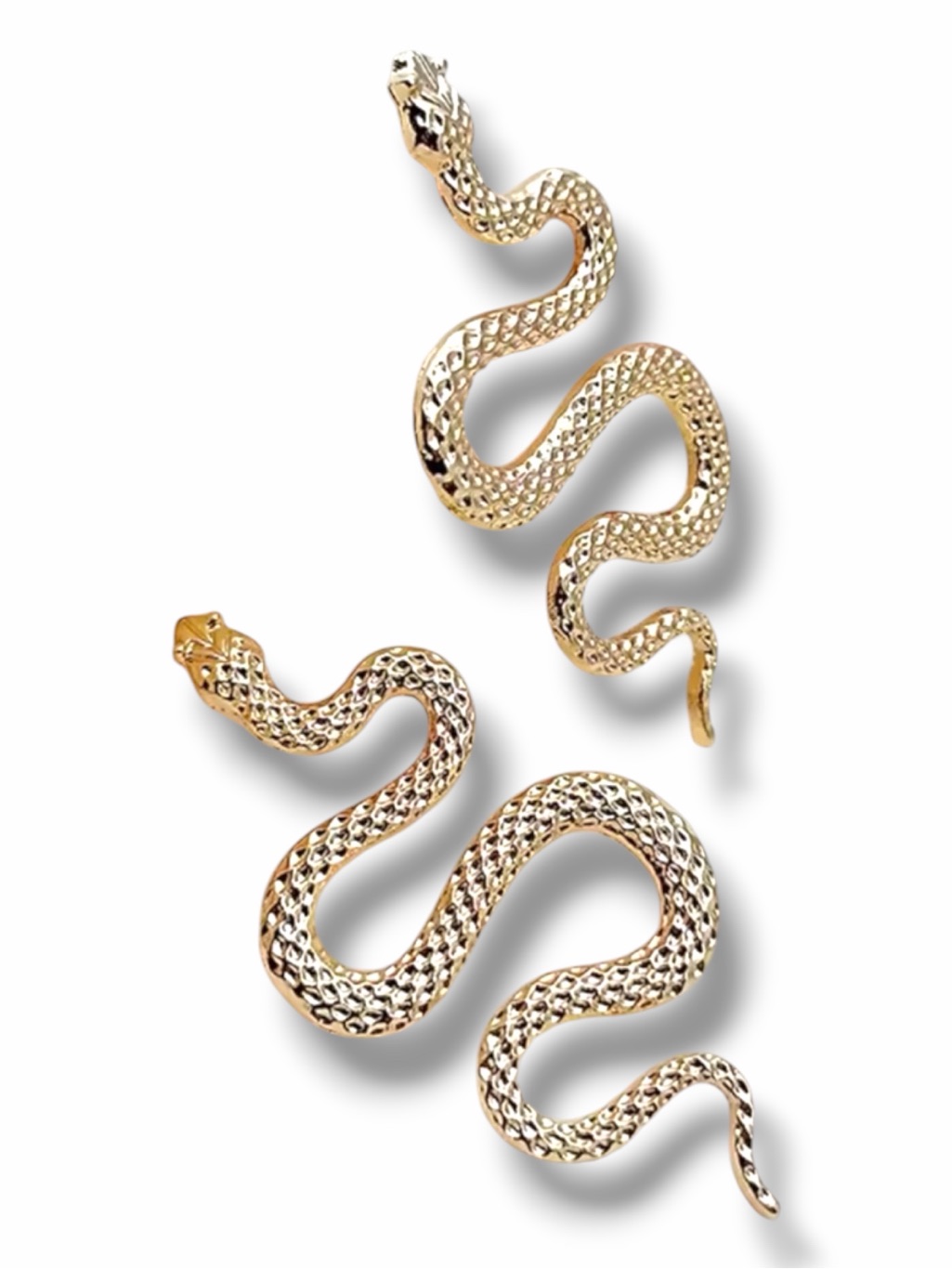 Gold Serpent Snake Earrings